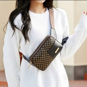 Geometric Print Belt Bag, Small Faux Leather Fanny Pack, Casual Outdoor Sports P